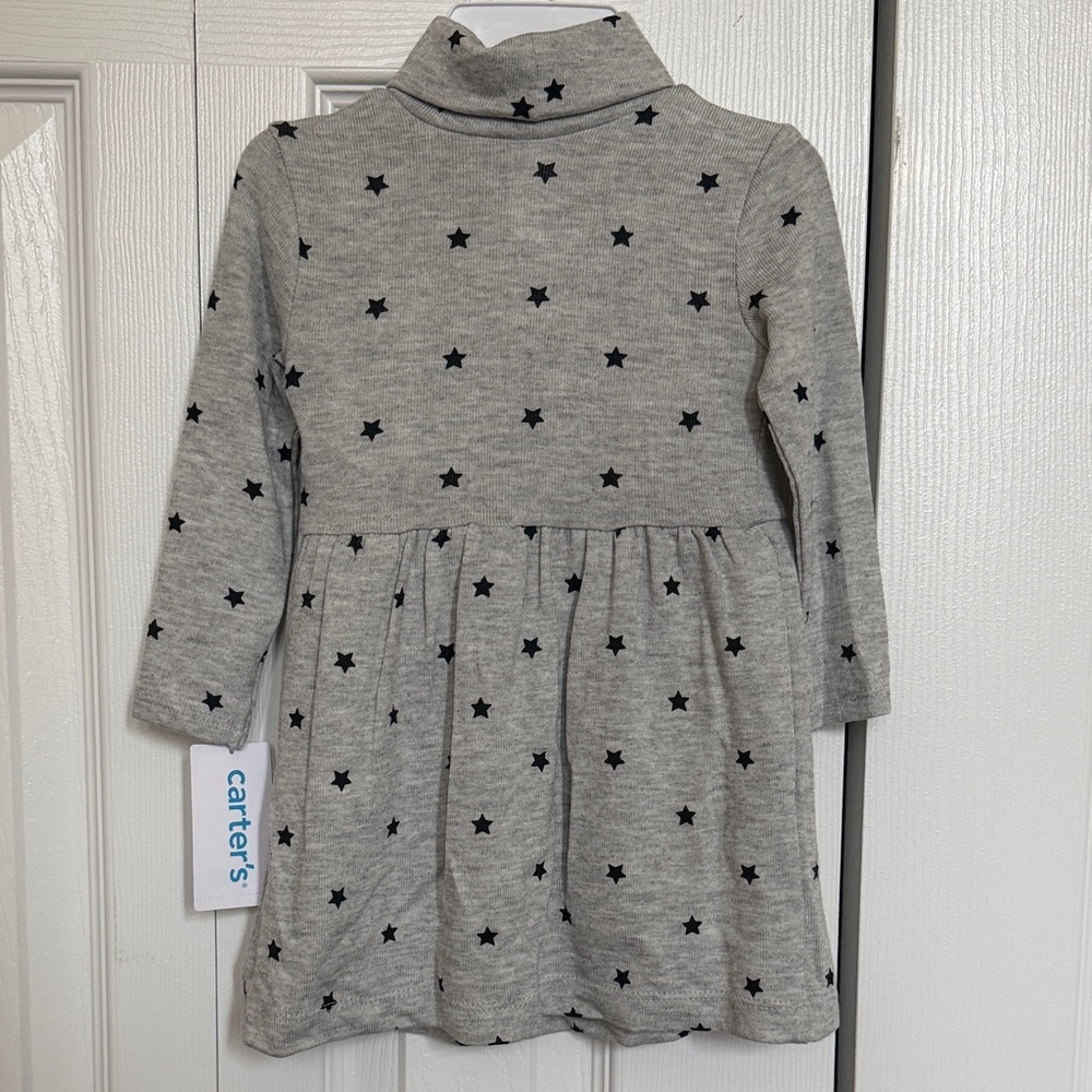 NWT Carter’s Gray Star Patterned Kids Dress Size 9M - Picture 4 of 4